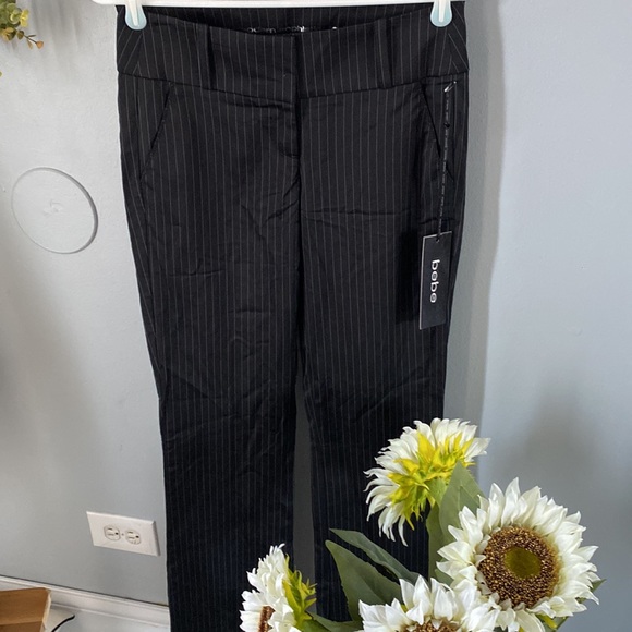 #133-Bebe Ava trouser striped pants - Picture 3 of 9